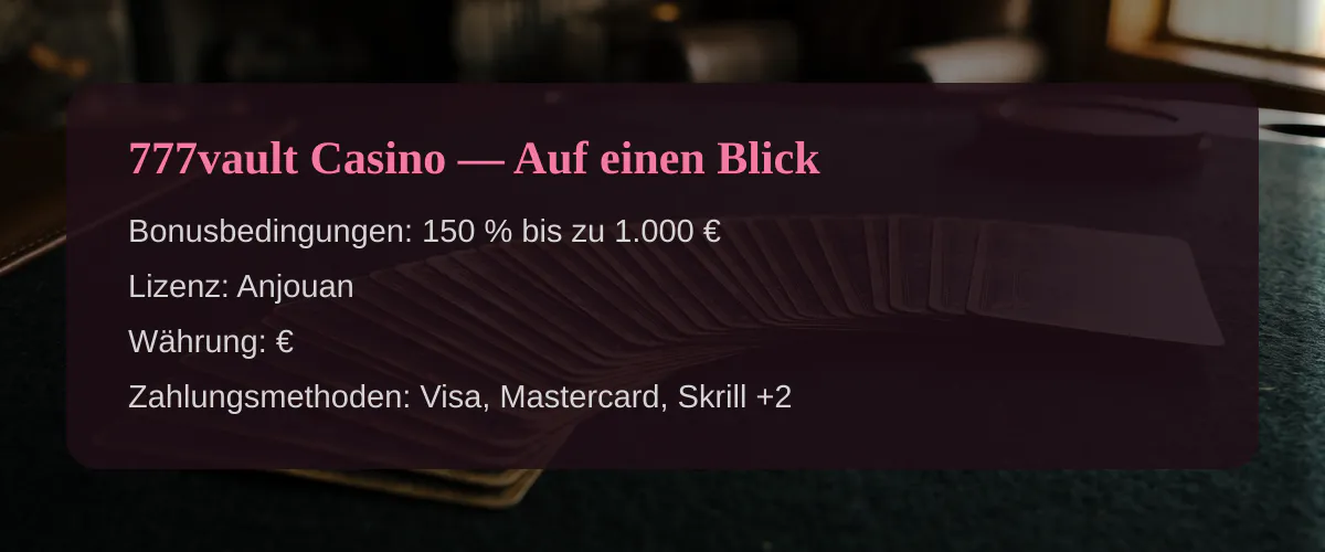 777vault Casino — Auf einen Blick