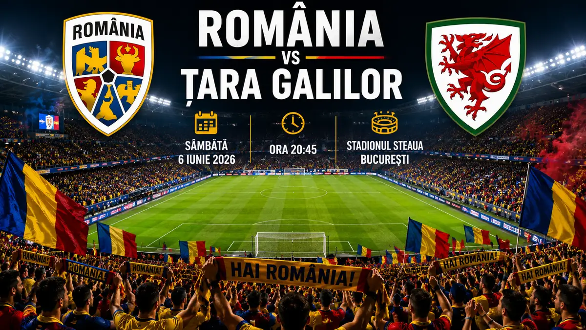 România - Țara Galilor LIVE, pe 6 iunie 2026, de la ora 20:45, în Ghencea