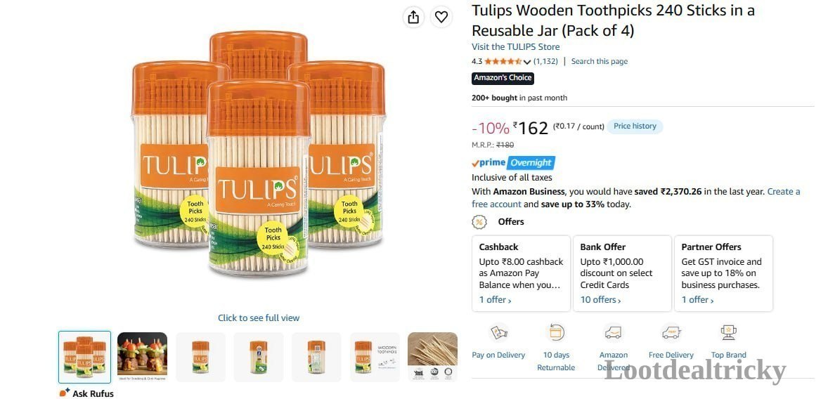Tulips Wooden Toothpicks | Exclusive Sale Discount