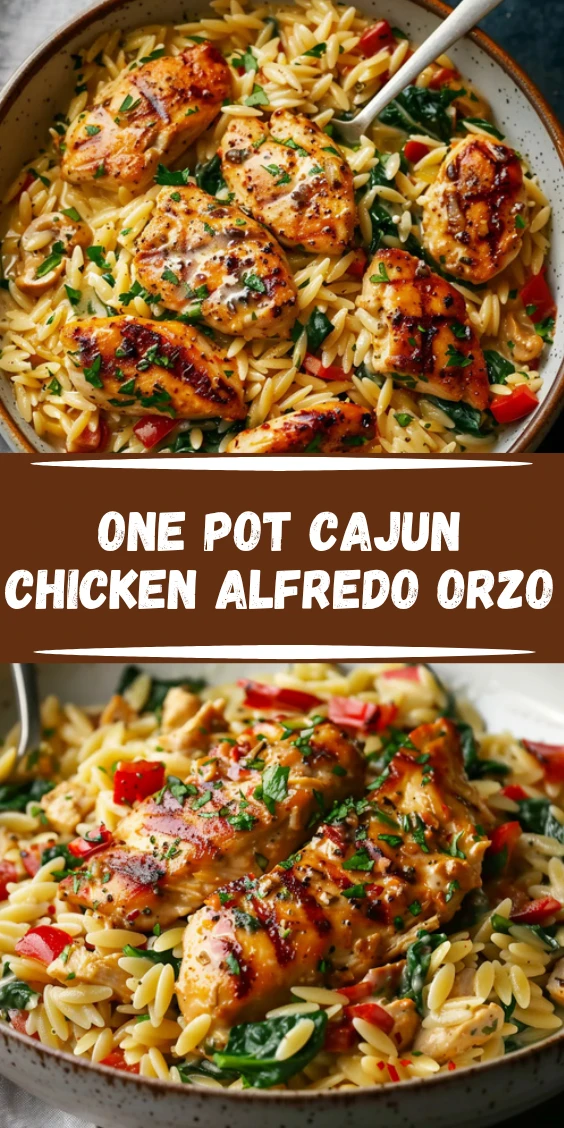 One Pot Cajun Chicken Alfredo Orzo Recipe