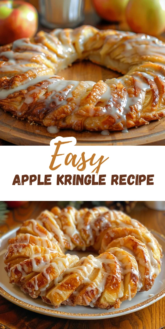 Apple Kringle with Vanilla Glaze – Easy Bakery Style Dessert Recipe