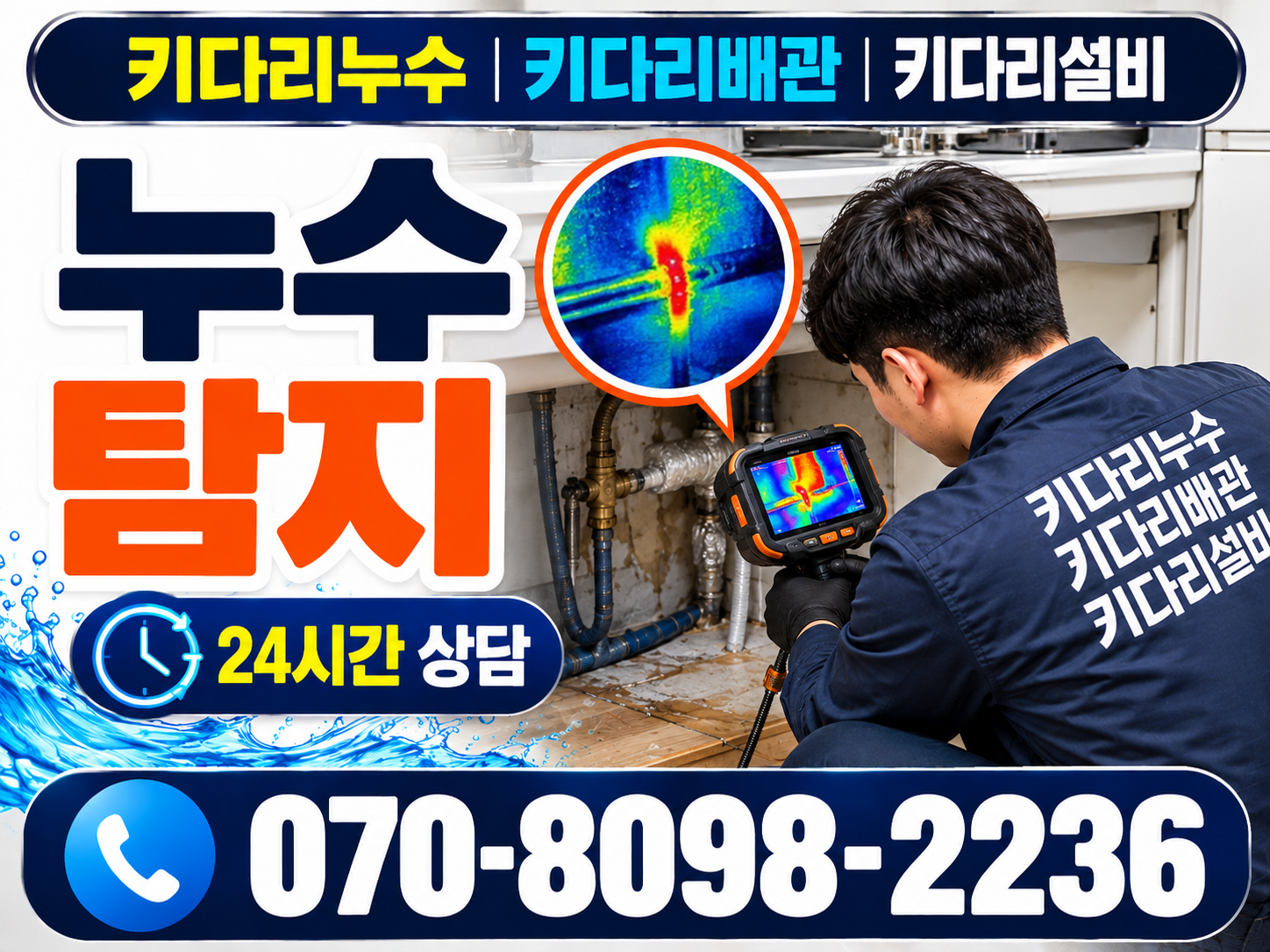 경기남부 하수구 변기 싱크대 배관수리 미세 누수탐지
