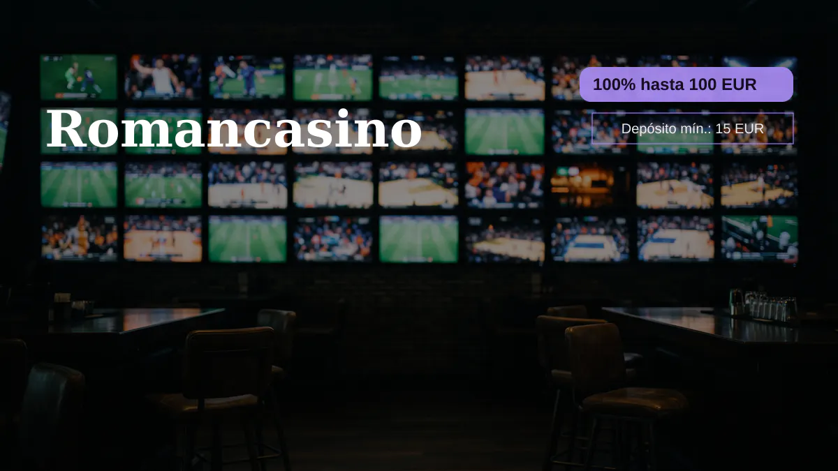 Romancasino — bono de bienvenida 100% hasta 100 EUR + 50 FS, pagos: Visa, Mastercard, Skrill, Neteller, Paysafecard