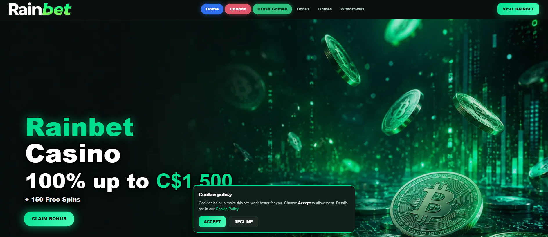 Stored capture of rainbet-casinocanada.com