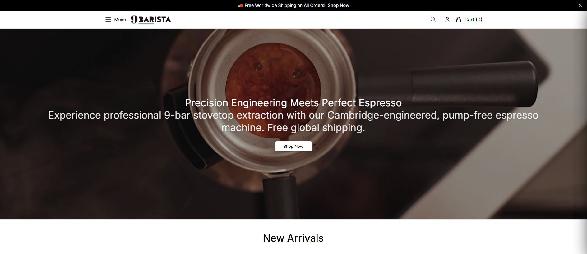 Stored capture of baristaluxe.shop