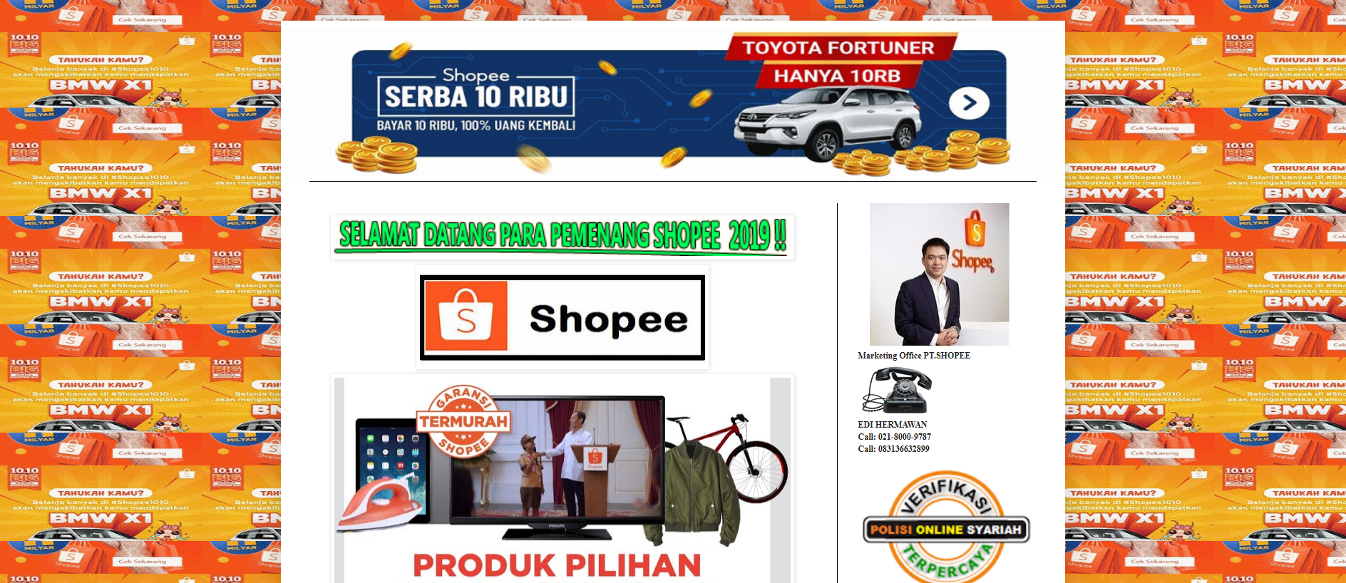 Forensic screenshot of [REDACTED] showing the phishing page layout