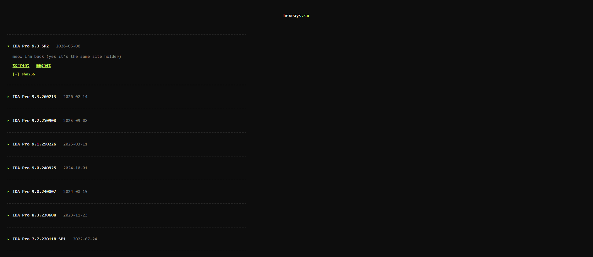 Forensic screenshot of hexrays.su showing the phishing page layout