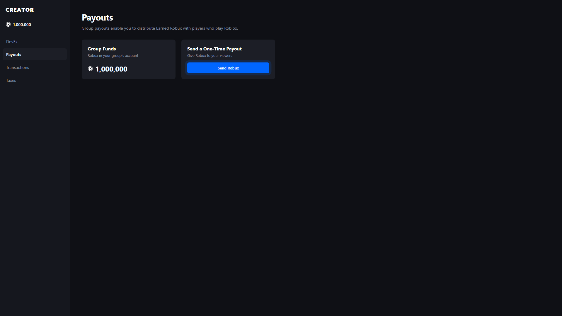 Stored capture of creatorspayouts.com