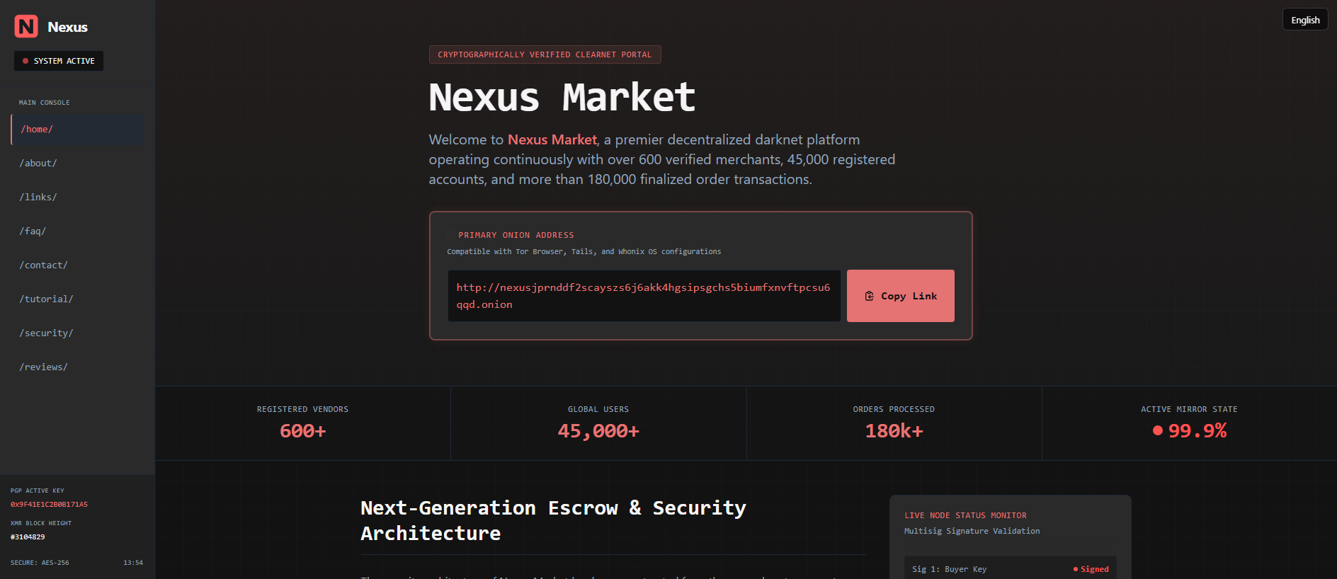 Stored capture of nexus-dark.xyz