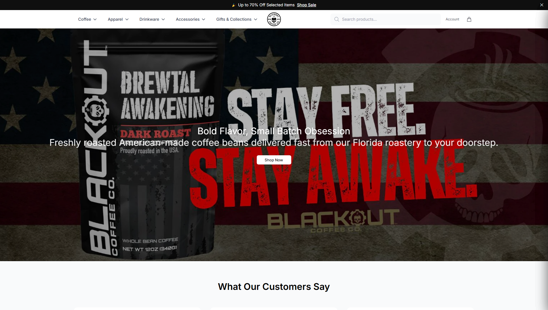 Primary capture · blackoutcoffeecohub.shop