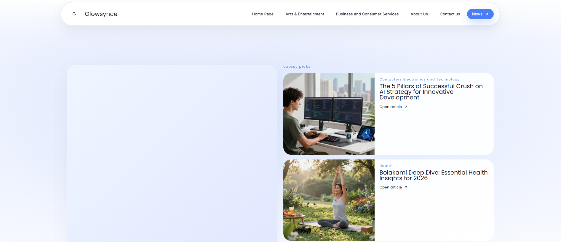 Screenshot of glowsynce.com