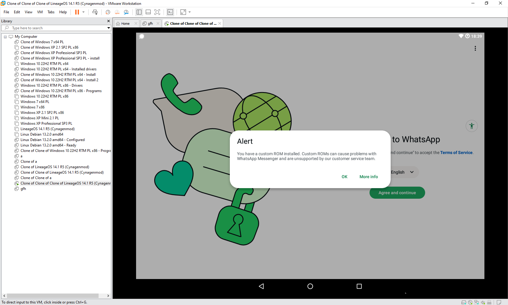 Official Android on VMware Workstation for WhatsApp - Programs, Apps ...