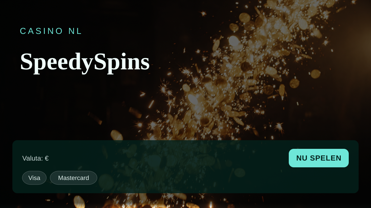 SpeedySpins casino — welkomstbonus 200% up to €200, betalingen: Visa, Mastercard