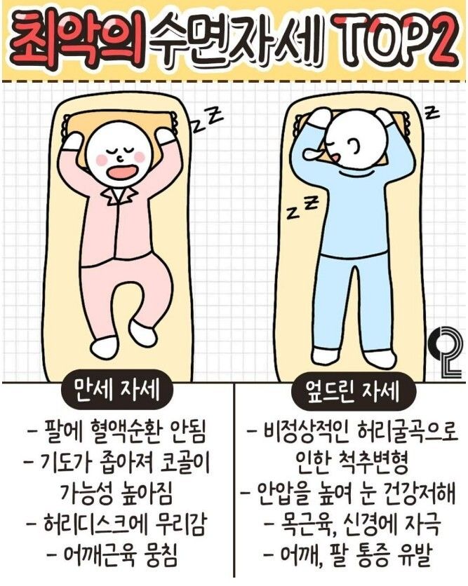수면 자세와 환경 개선