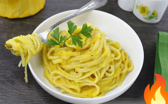 Фото Спагетти со сливочно-тыквенным соусом