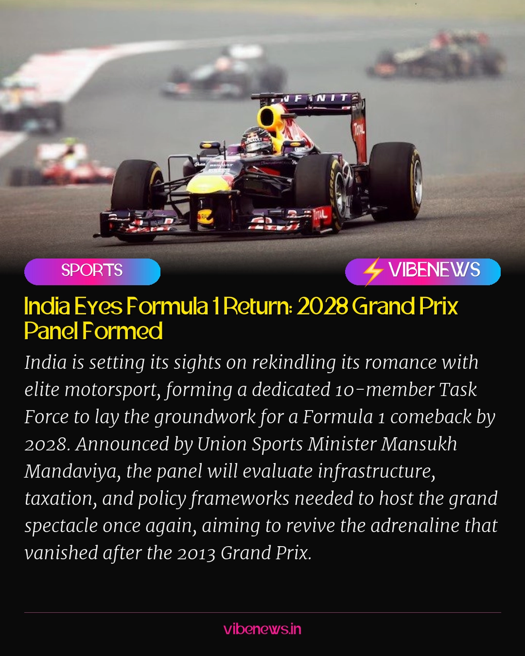 India Eyes Formula 1 Return: 2028 Grand Prix Panel Formed