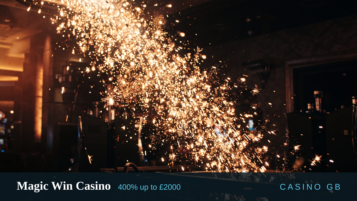 Magic Win Casino — welcome bonus 400% up to £2000 + 100 FS, payments: Visa, Mastercard, PayPal, Skrill, Neteller