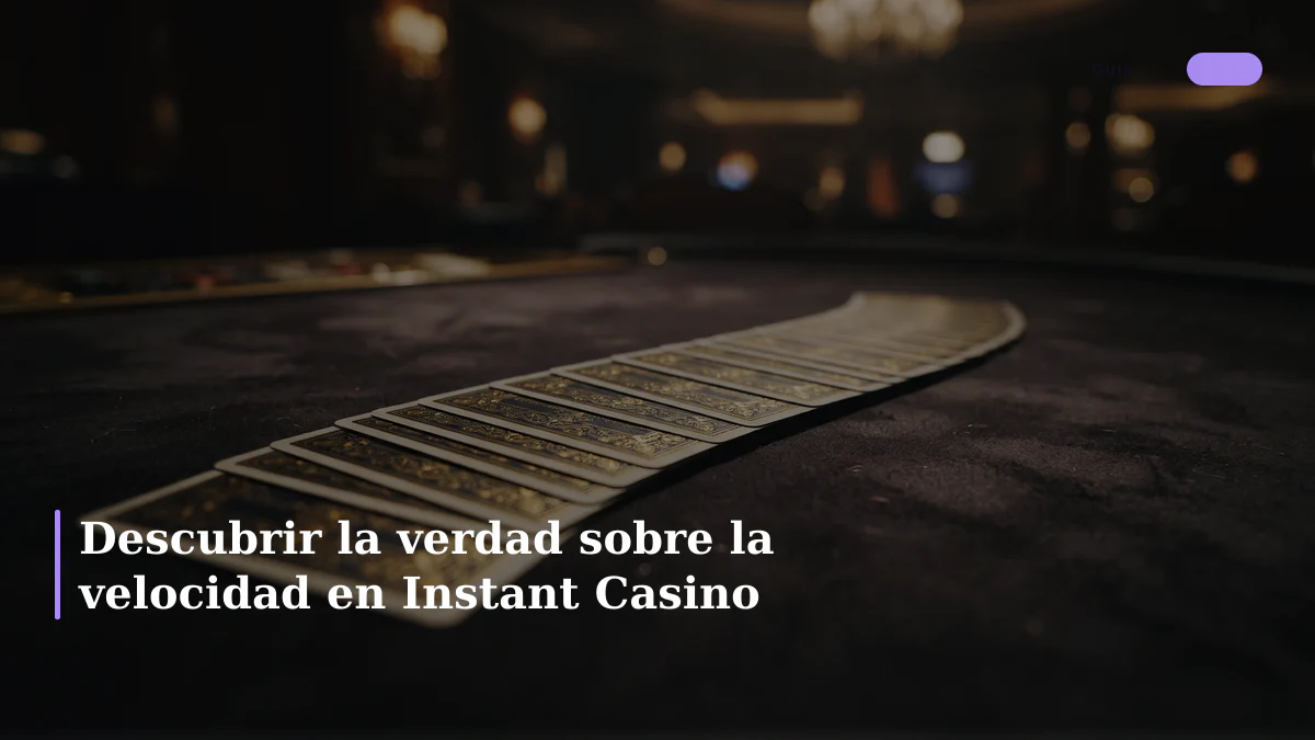 Descubrir la verdad sobre la velocidad en Instant Casino