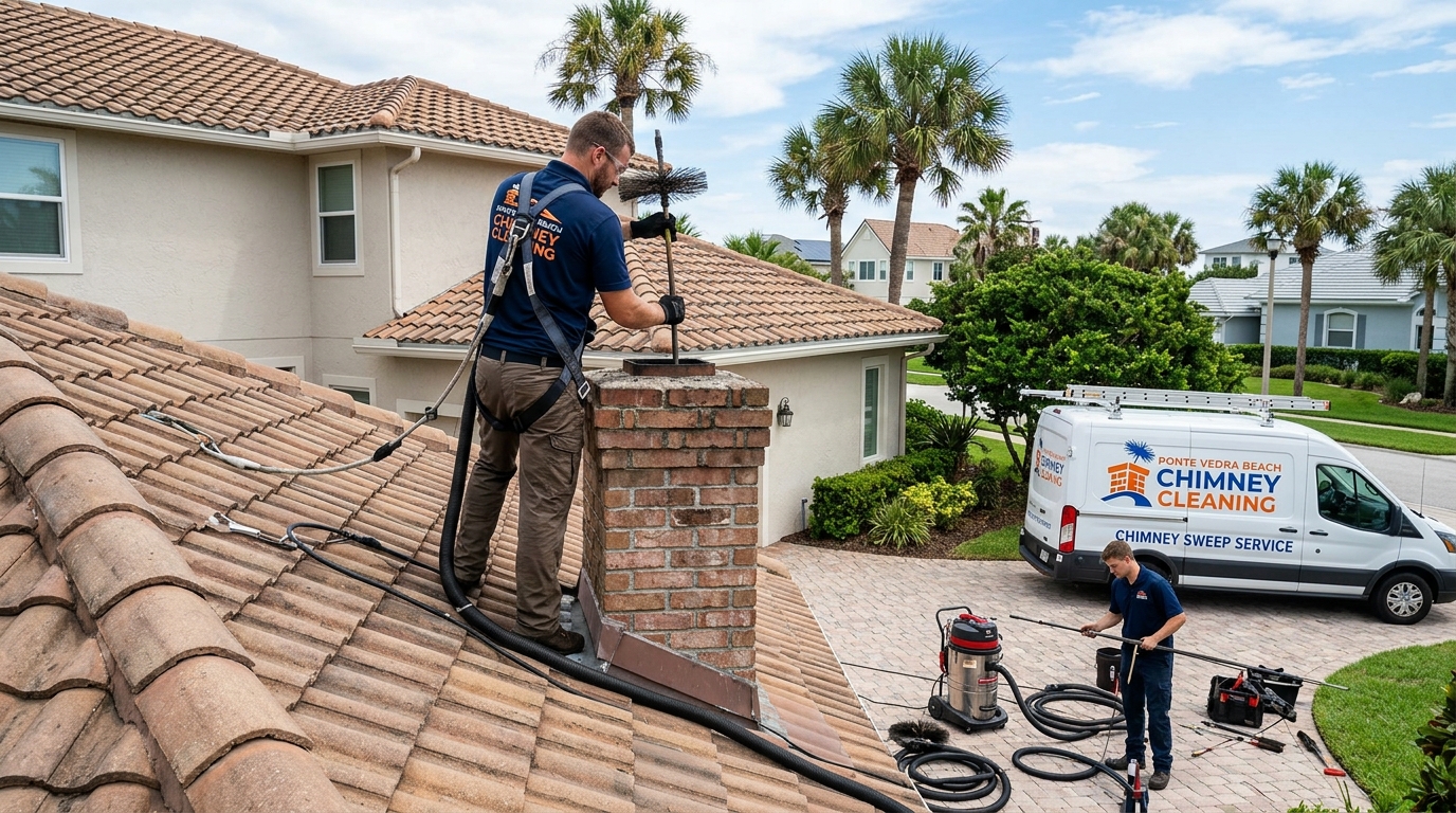 Clean chimney after professional sweep