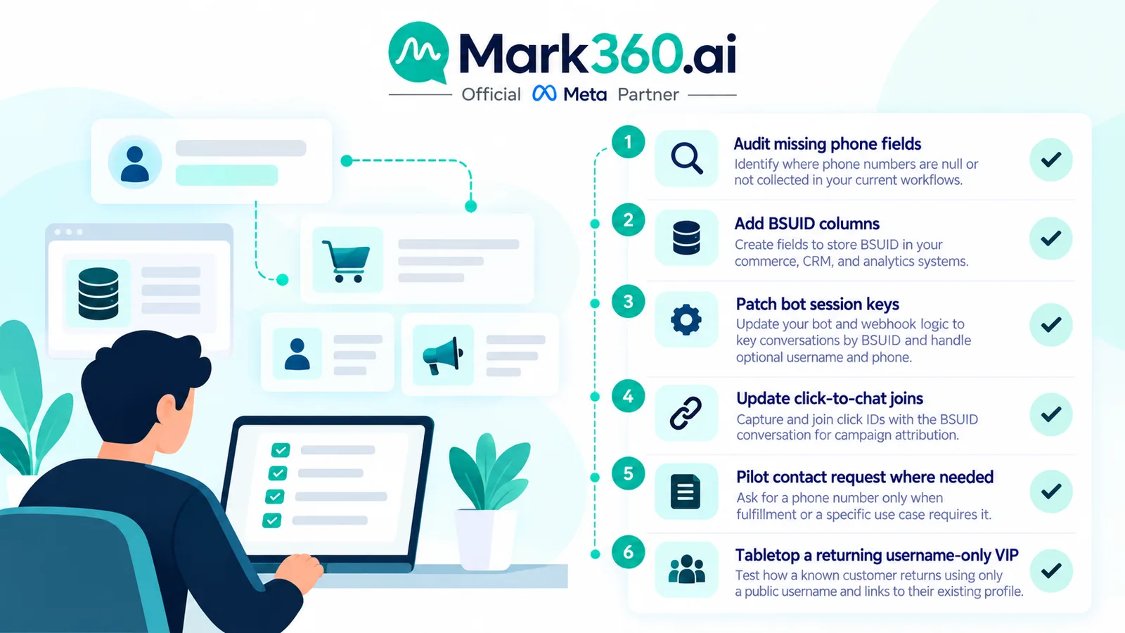 Merchant go-live checklist for BSUID readiness.