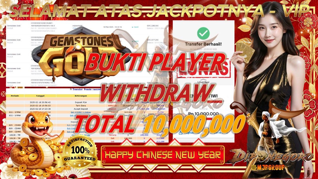 DIPONEGORO4D JACKPOT GEMSTONE GOLD Rp.10.000.000.,- LUNAS
