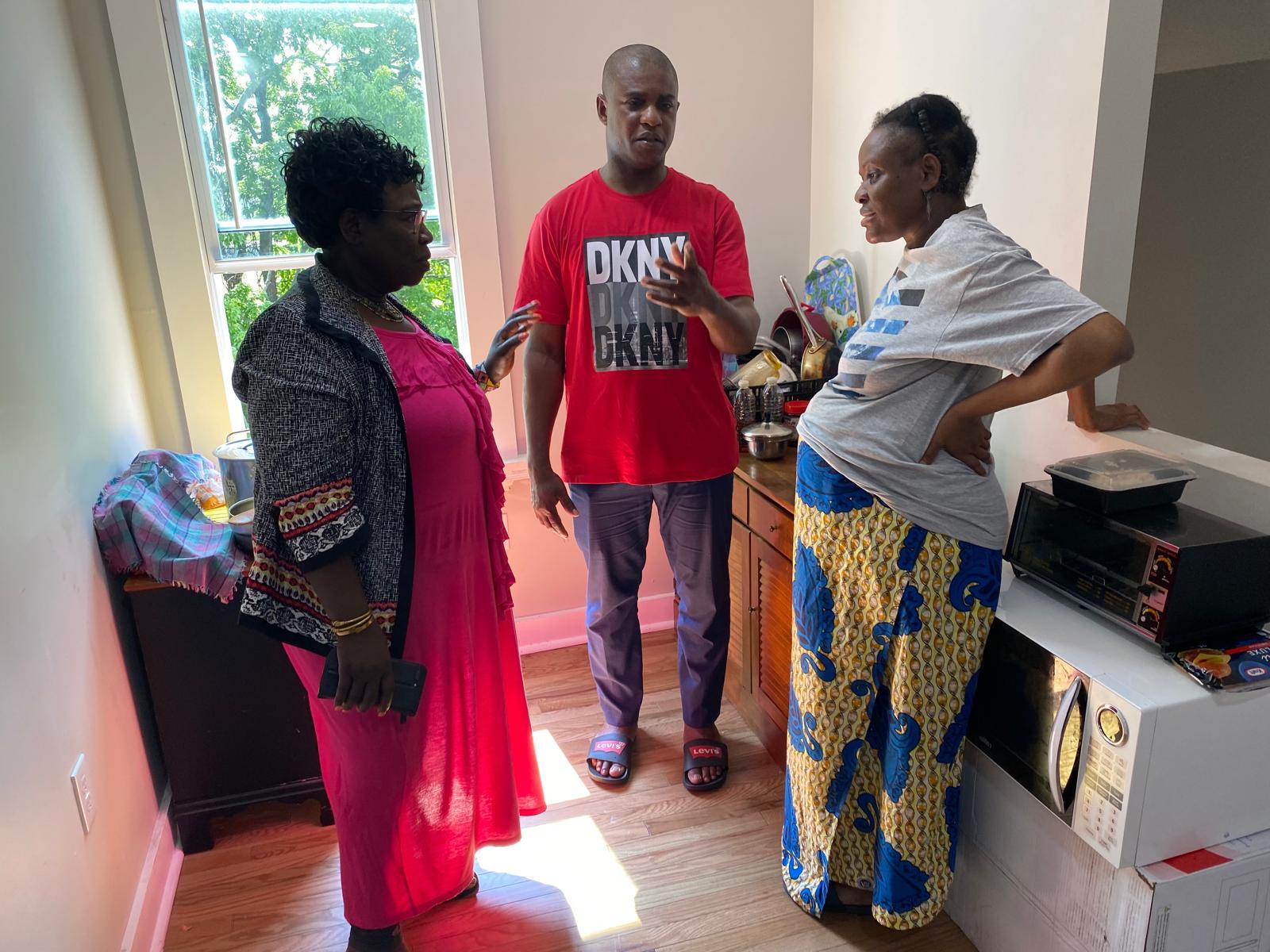 Helping a family settle in her house