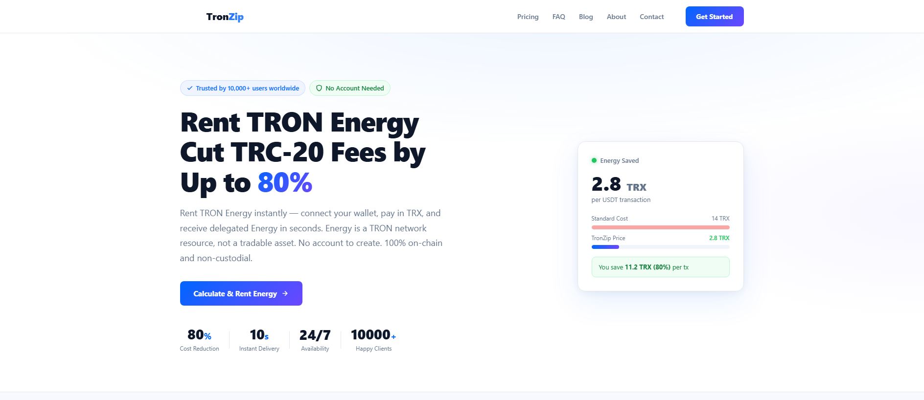 Screenshot of tronzip.com