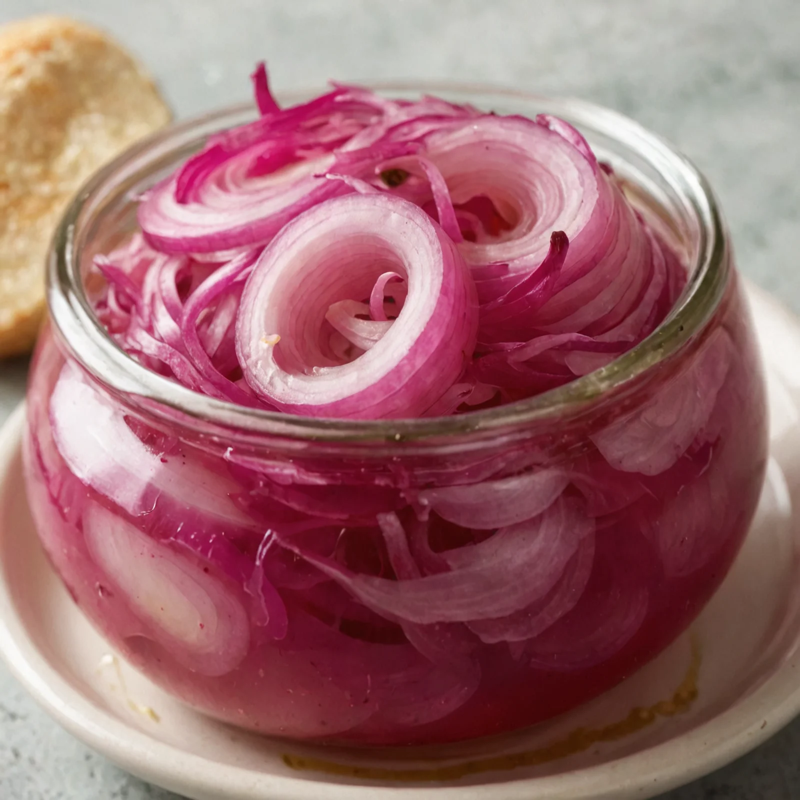Pack sliced onions into a jar for fresh flavor.