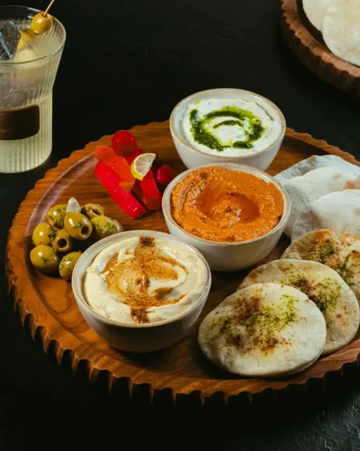The Levant Board with dips and warm pita