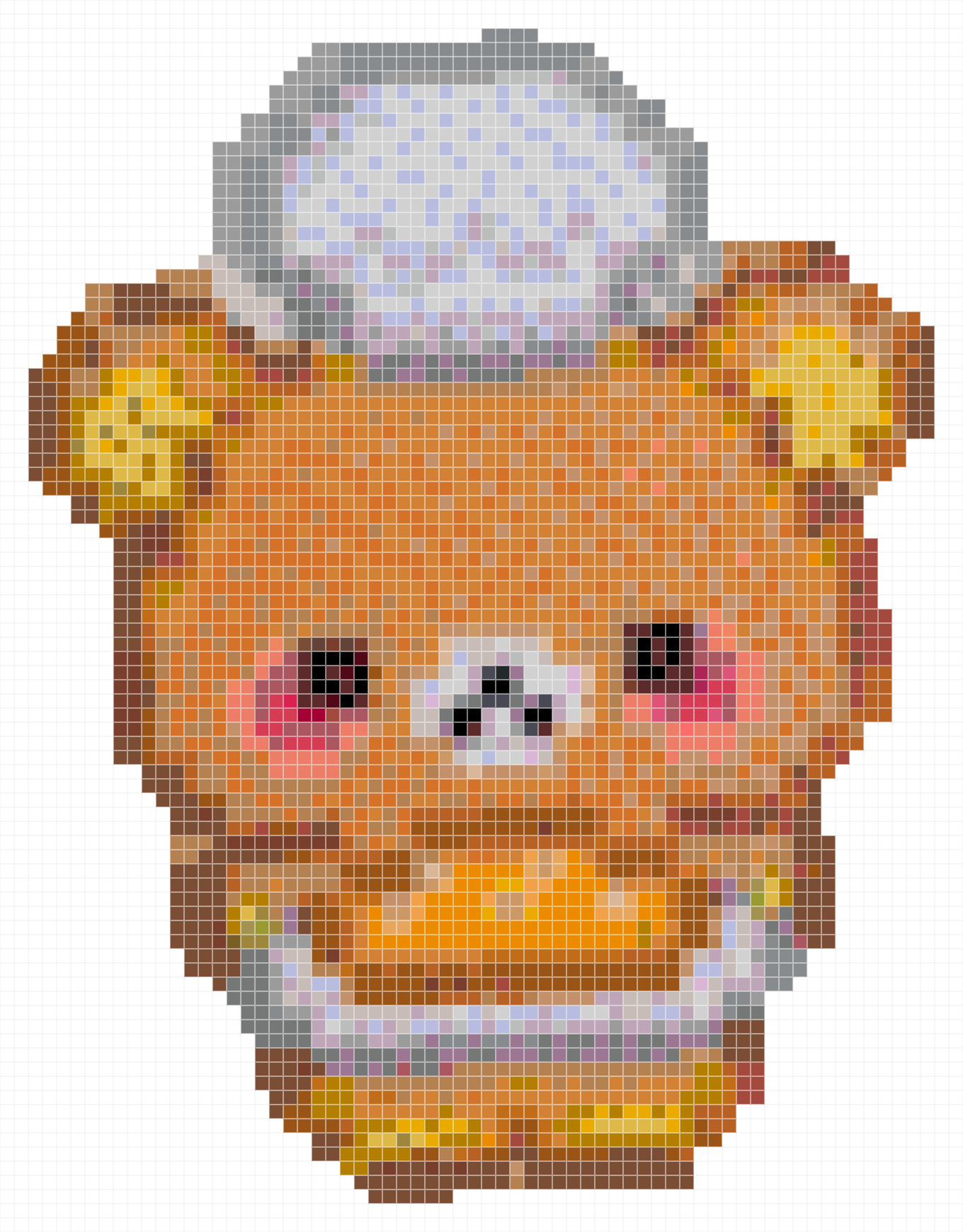 Chef Rilakkuma Pixel Art Perler Bead Pattern | Cut