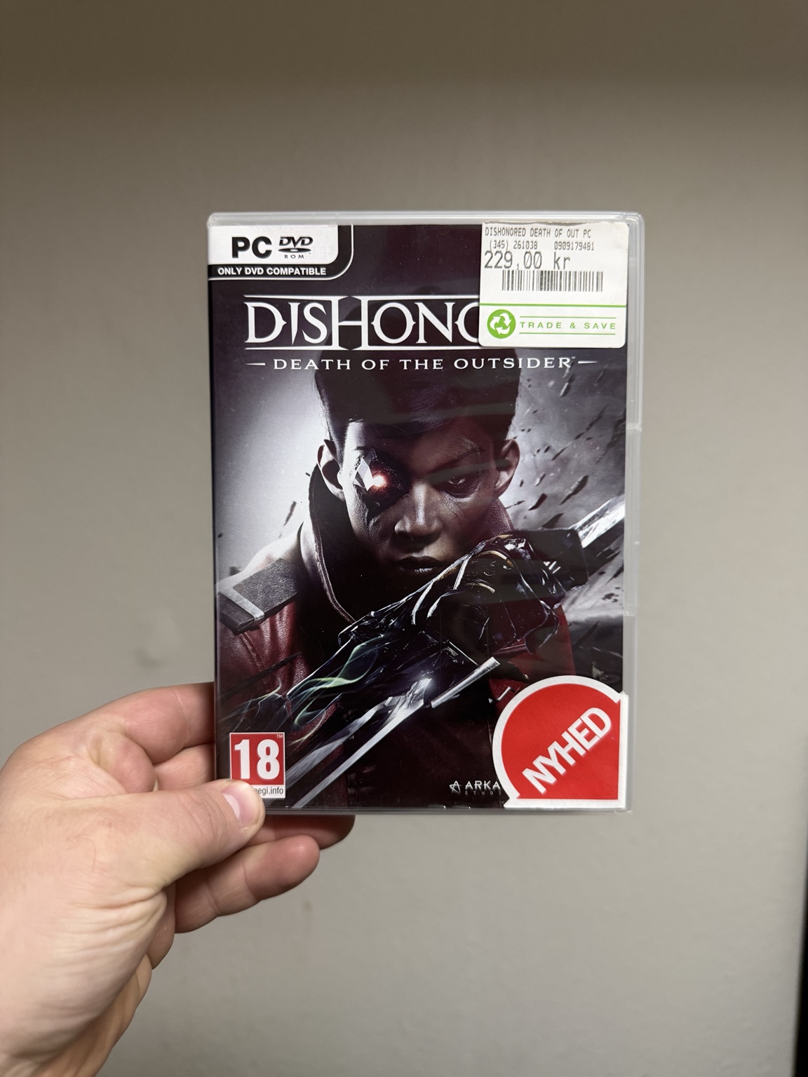 Death of the Outsider front cover with the old 229 kroner sticker