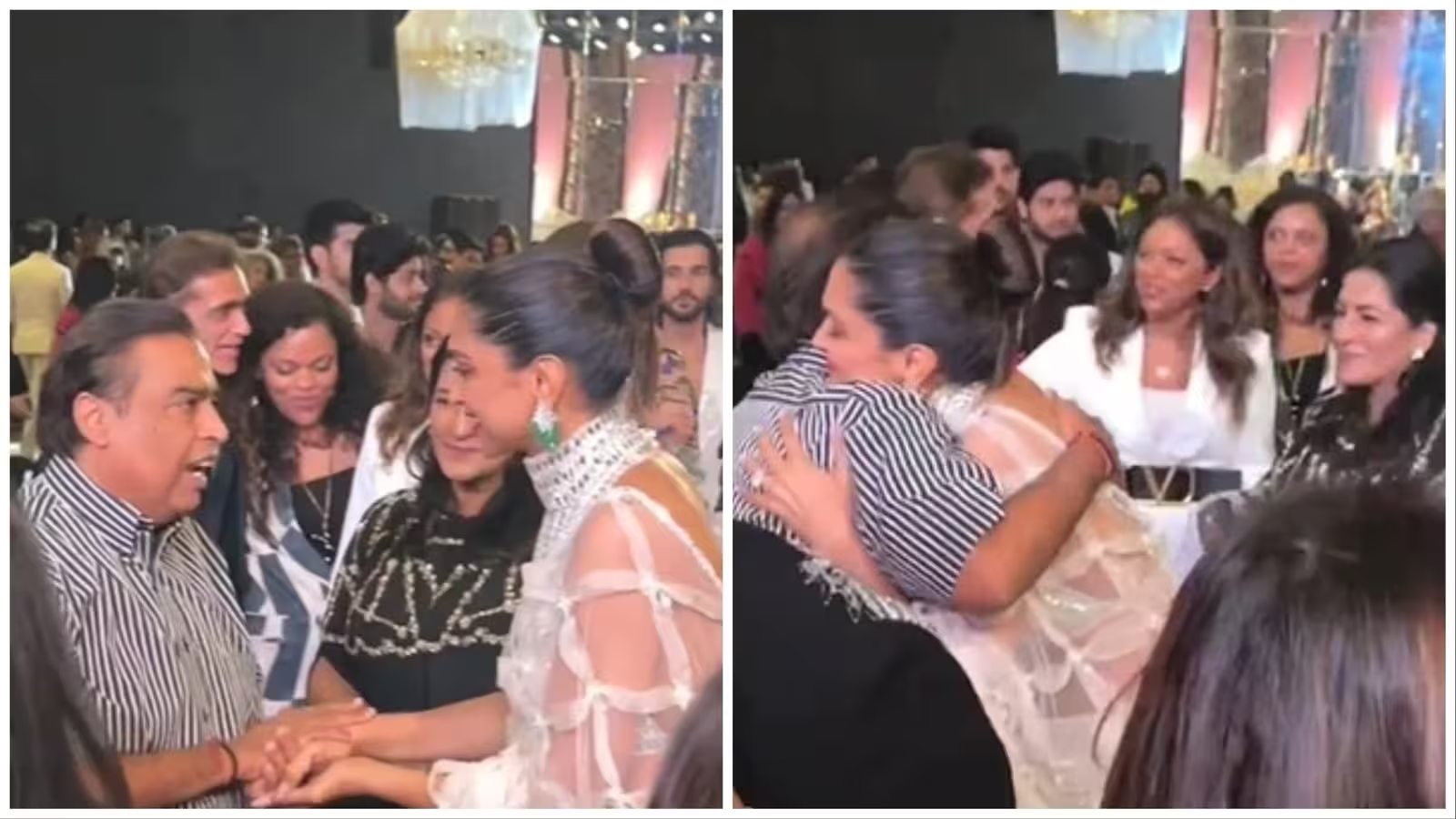Deepika Padukone hugs Mukesh Ambani, Isha Ambani, greets Kokilaben ...