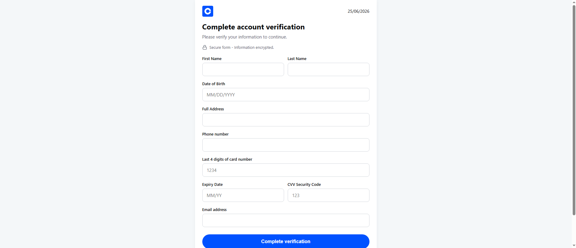 Stored capture of verify.coinbase-invest.com