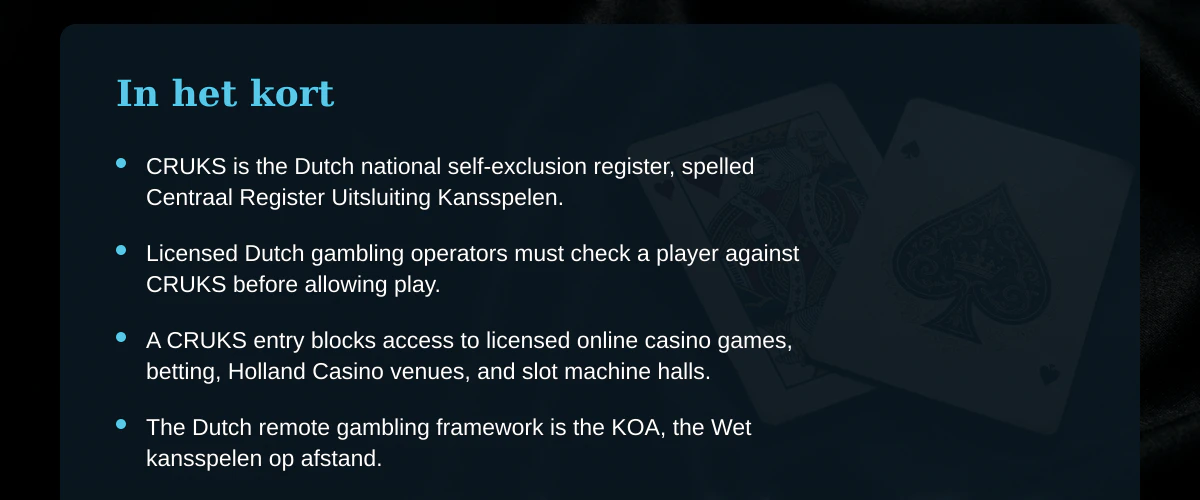 Kan je met CRUKS naar casino — In het kort