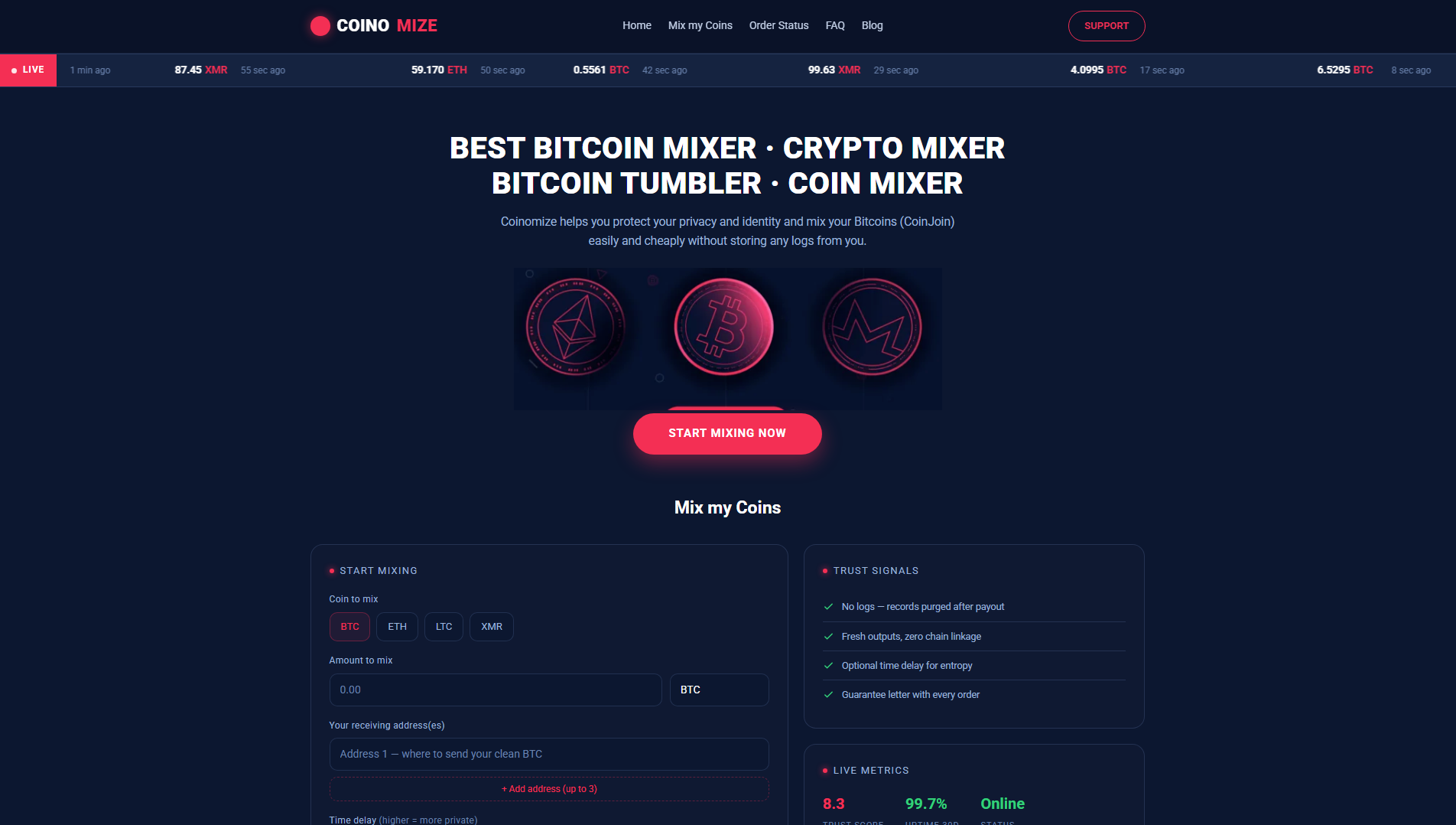 Stored capture of coinomize.click