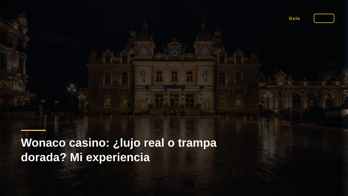 Wonaco casino: ¿lujo real o trampa dorada? Mi experiencia