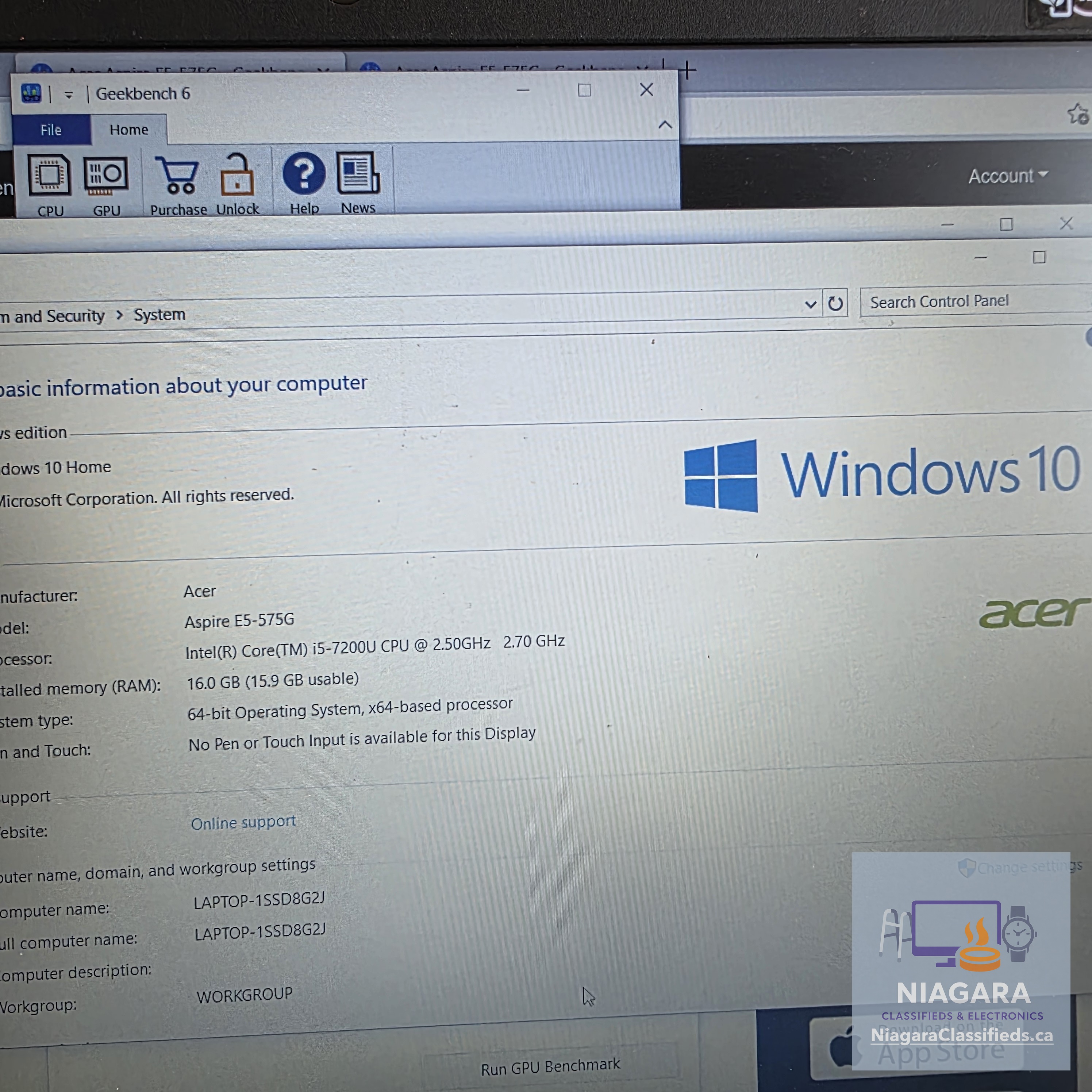 Acer Aspire E5-575G-55NW - Core i5 7th gen, 16GB RAM - NEW THERMAL PASTE AND PADS! – Image 8