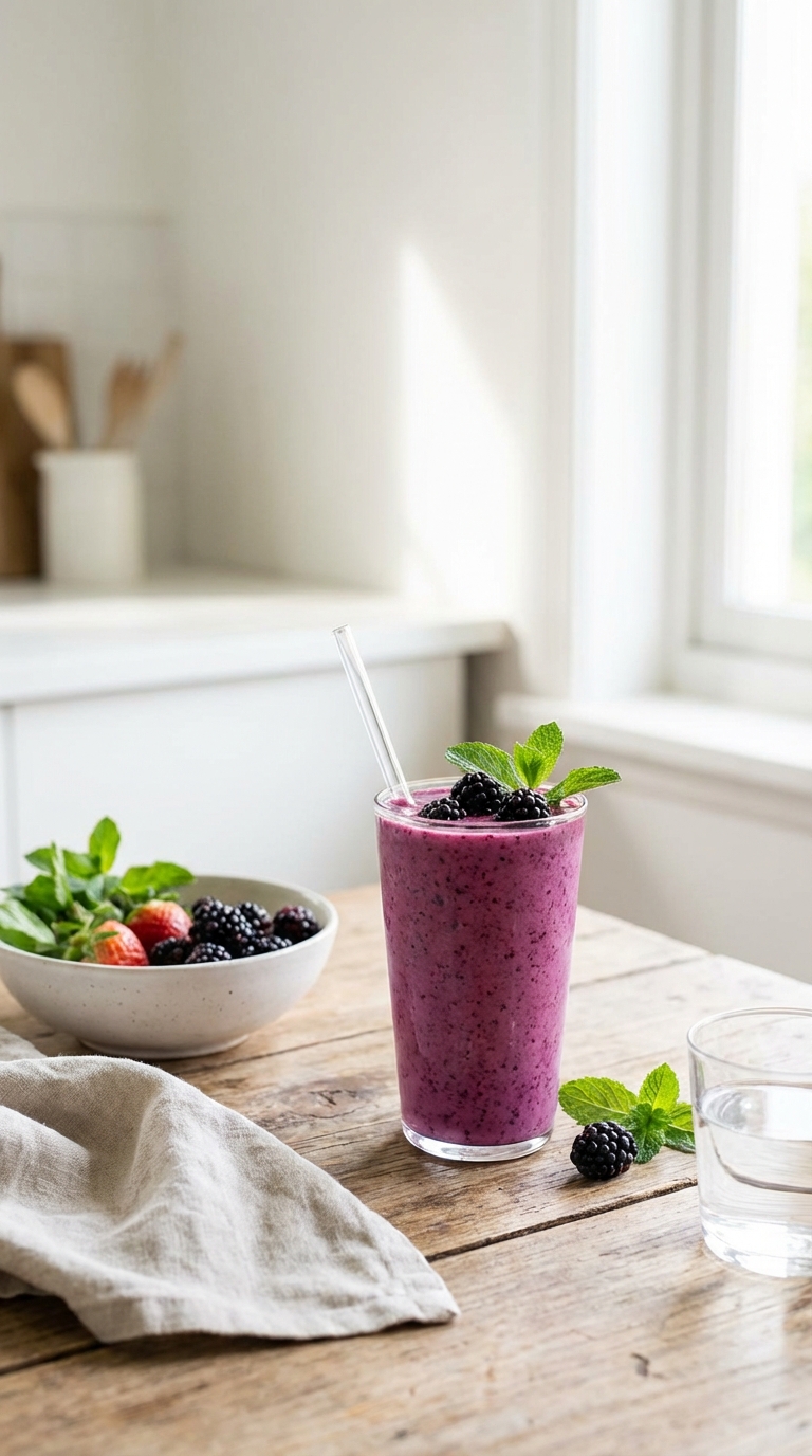 Minty Fresh Blackberry Smoothie Recipes Healthy Option — Hydrating Post-Workout Recovery