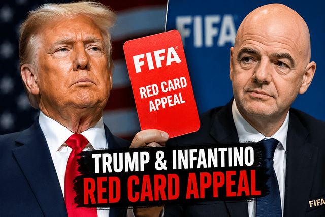 Trump and Infantino at the FIFA World Cup 2026 draw, ahead of the Balogun red card controversy
