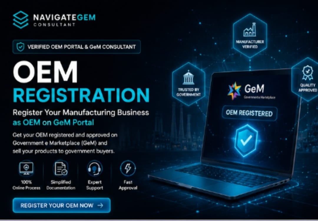 GeM OEM Registration Dashboard & Business Analytics Consultant Lucknow PAN India
