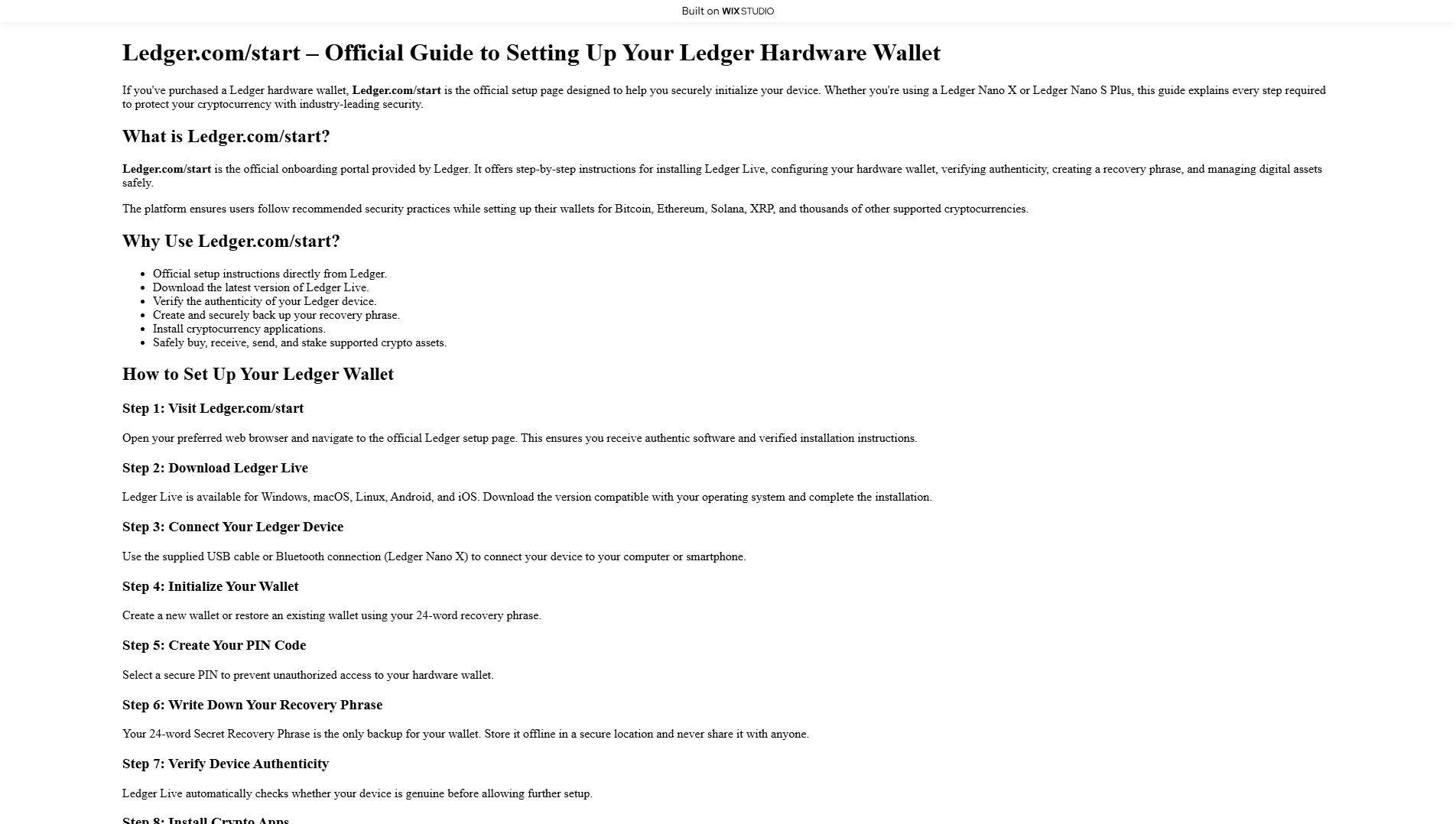 Forensic screenshot of startsview-leddgre.wixstudio.com showing the phishing page layout