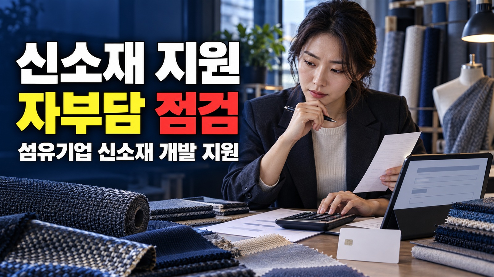 지원금만 보면 놓치는 비용: 섬유기업 신소재 개발 지원의 자부담 점검 관련 핵심 정보를 상징적으로 보여주는 썸네일 이미지