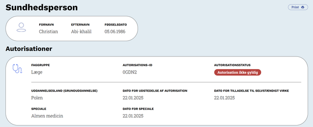 Indragning Danmark