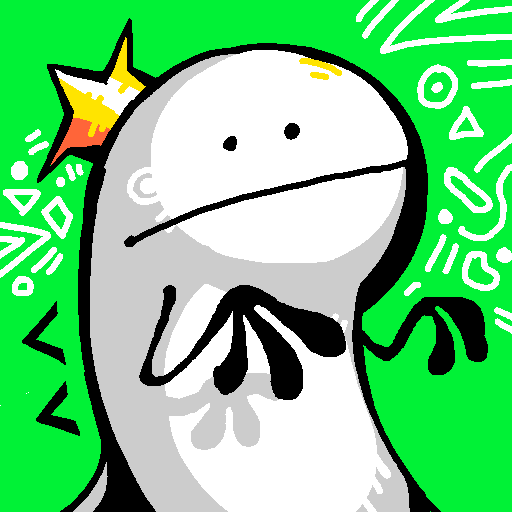 Drawing of white creature with a crown.