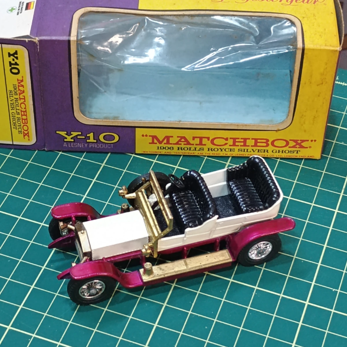 Carrinho de Ferro Matchbox Y-10 Início dos Anos 70 Rolls Royce Silver Ghost 1906 Escala 1:51