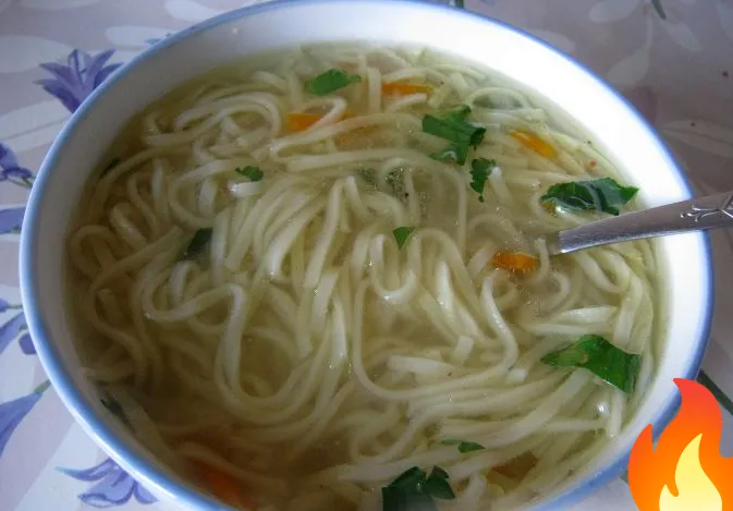 Постер Суп куриный с домашней лапшой