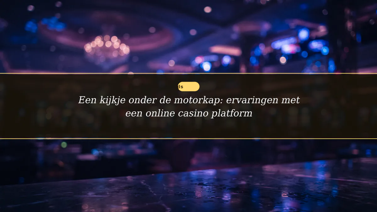 Een kijkje onder de motorkap: ervaringen met een online casino platform