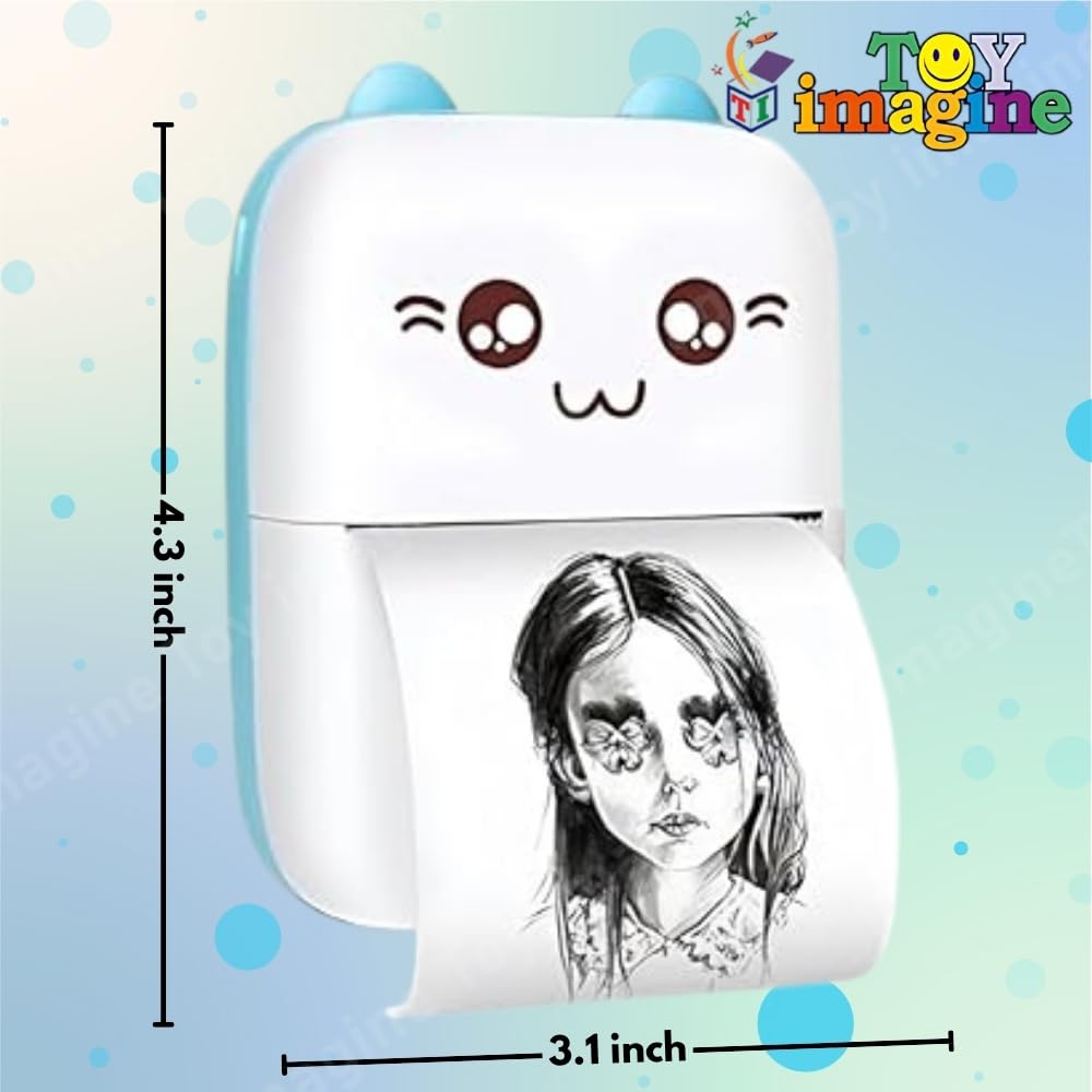 Toy Imagine Mini Portable Thermal Printer Bluetooth Pocket Printer for Kids and Adults 57mm Inkless Photo Label Printer for Notes Stickers Study Rechargeable Assorted photo 2