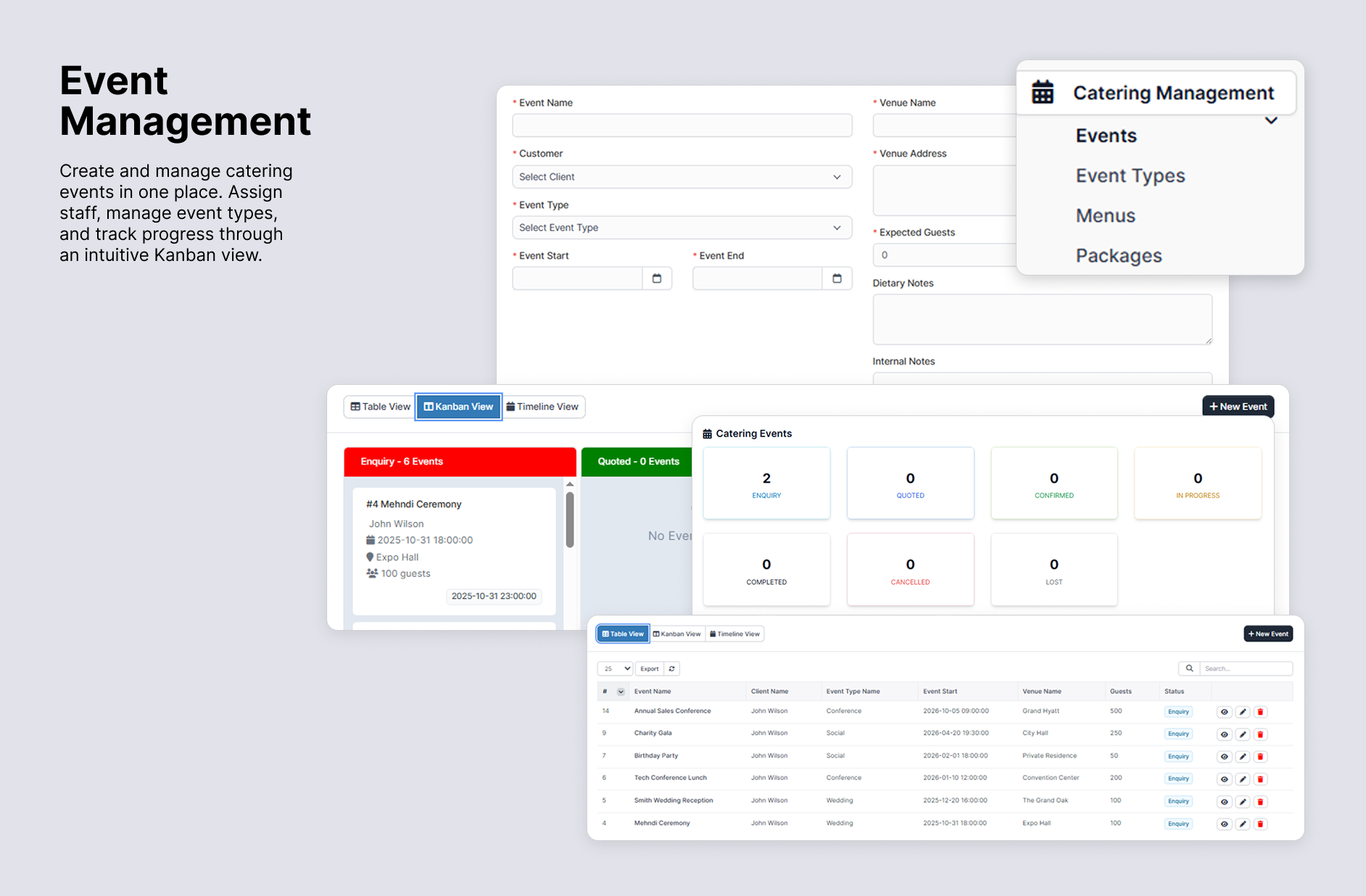 Catering Management Module for Perfex CRM