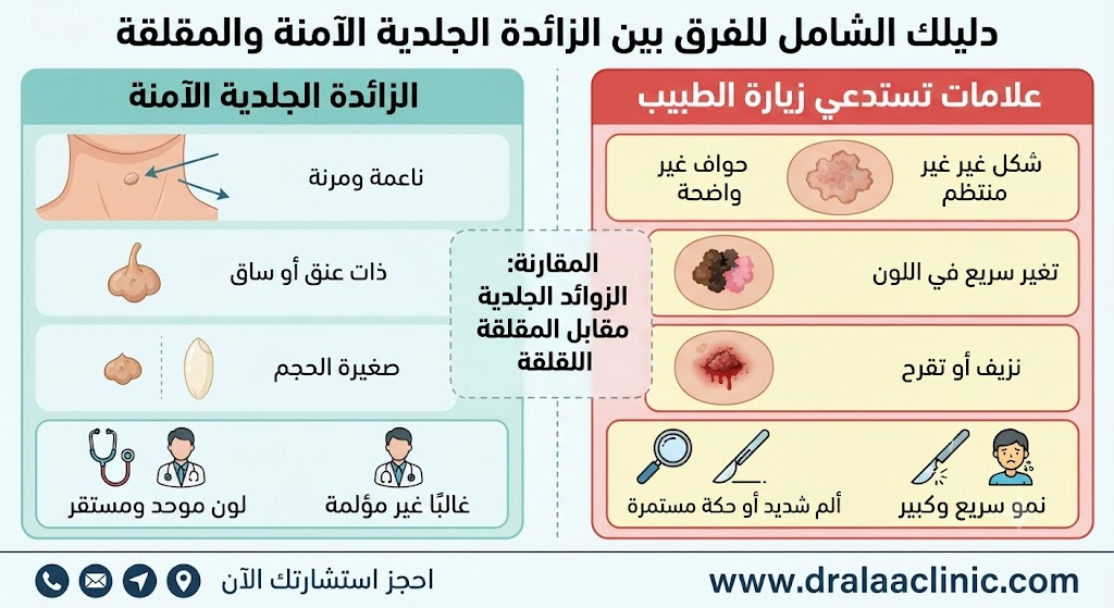 علامات تستدعي مراجعة الطبيب للزائدة الجلدية